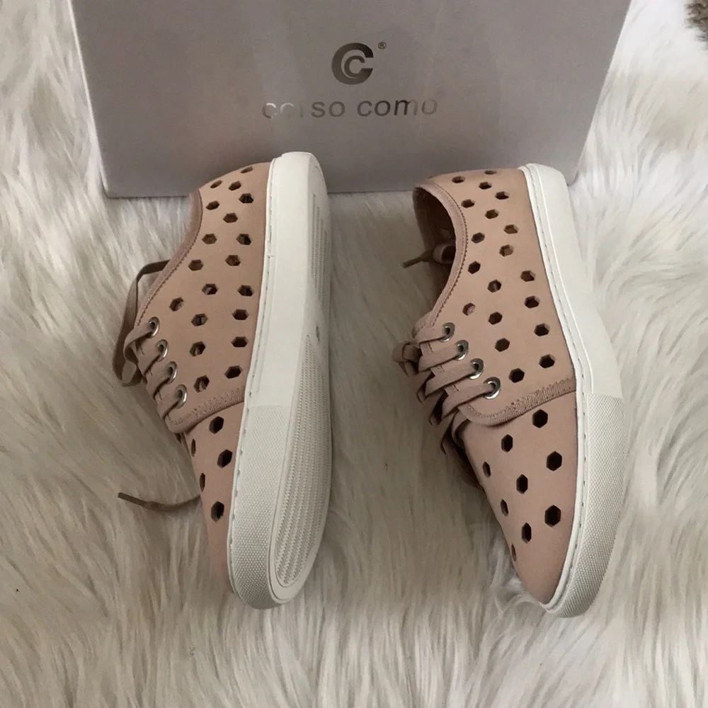 Corso Como cut out blush/pink leather sneakers